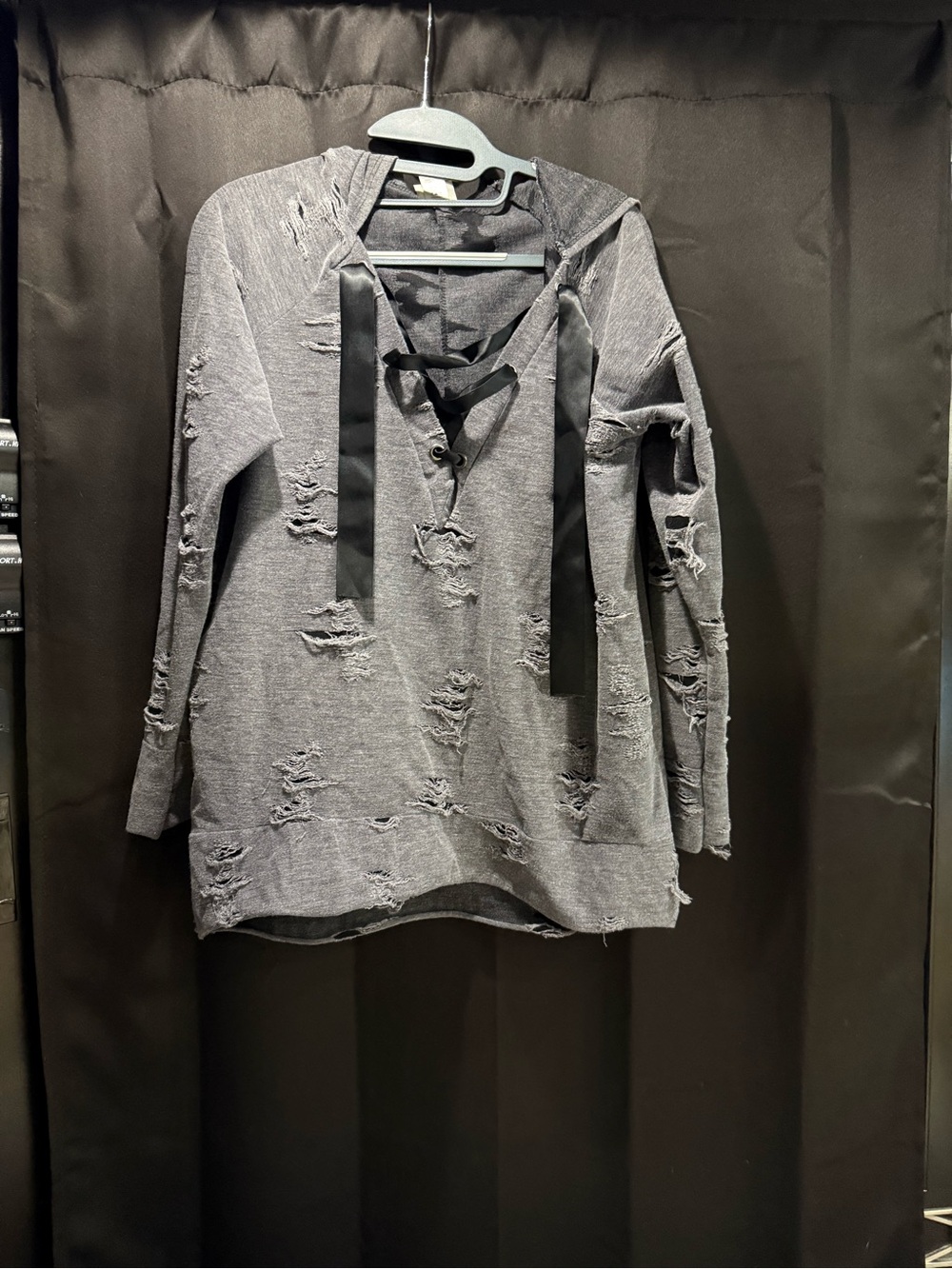Daytrip Charcoal Gray and Black Knit Top